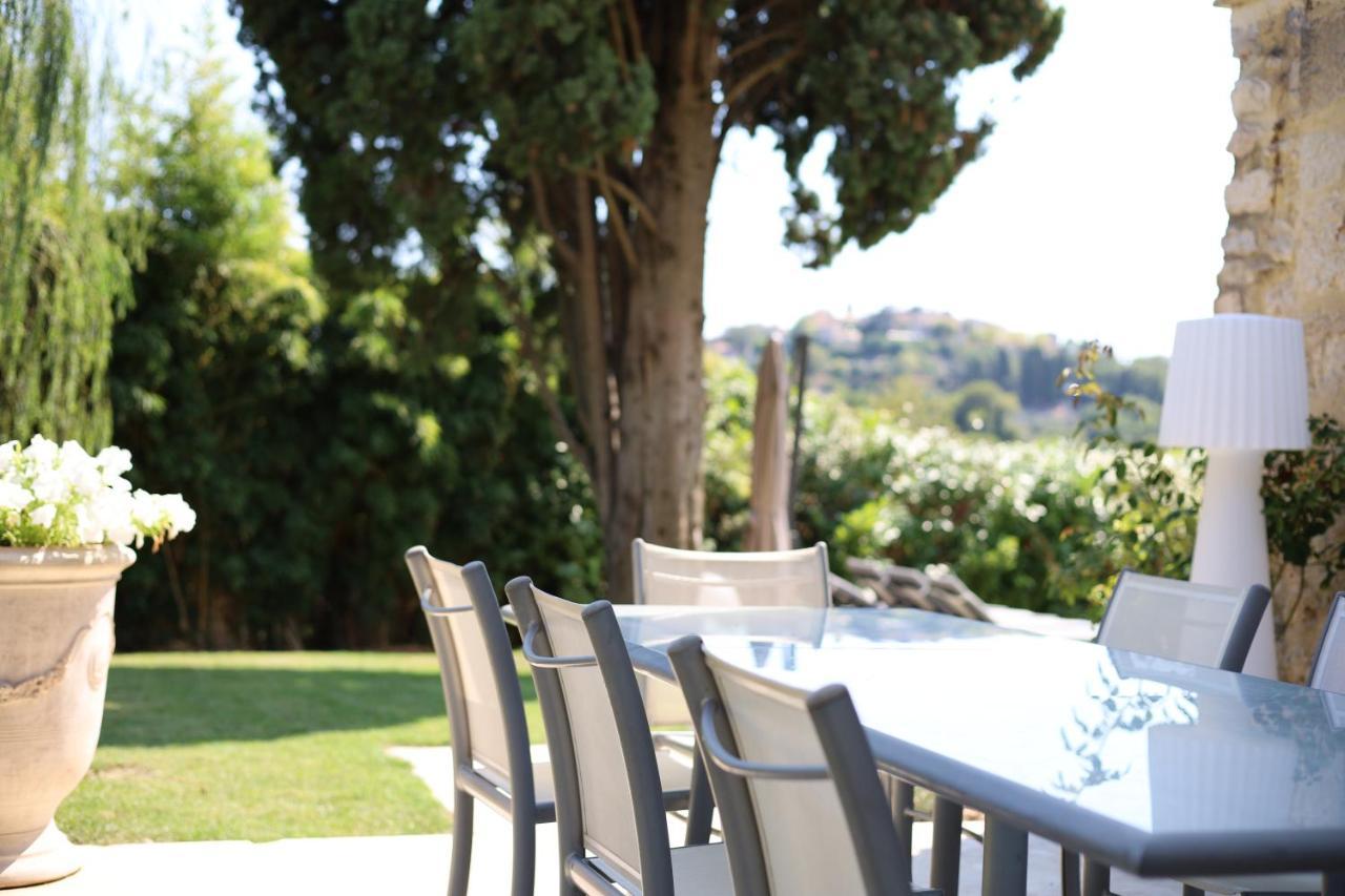 L'Elegante Bastide En Pierre Avec Vue Sur Le Vieux Village De Mougins Ngoại thất bức ảnh